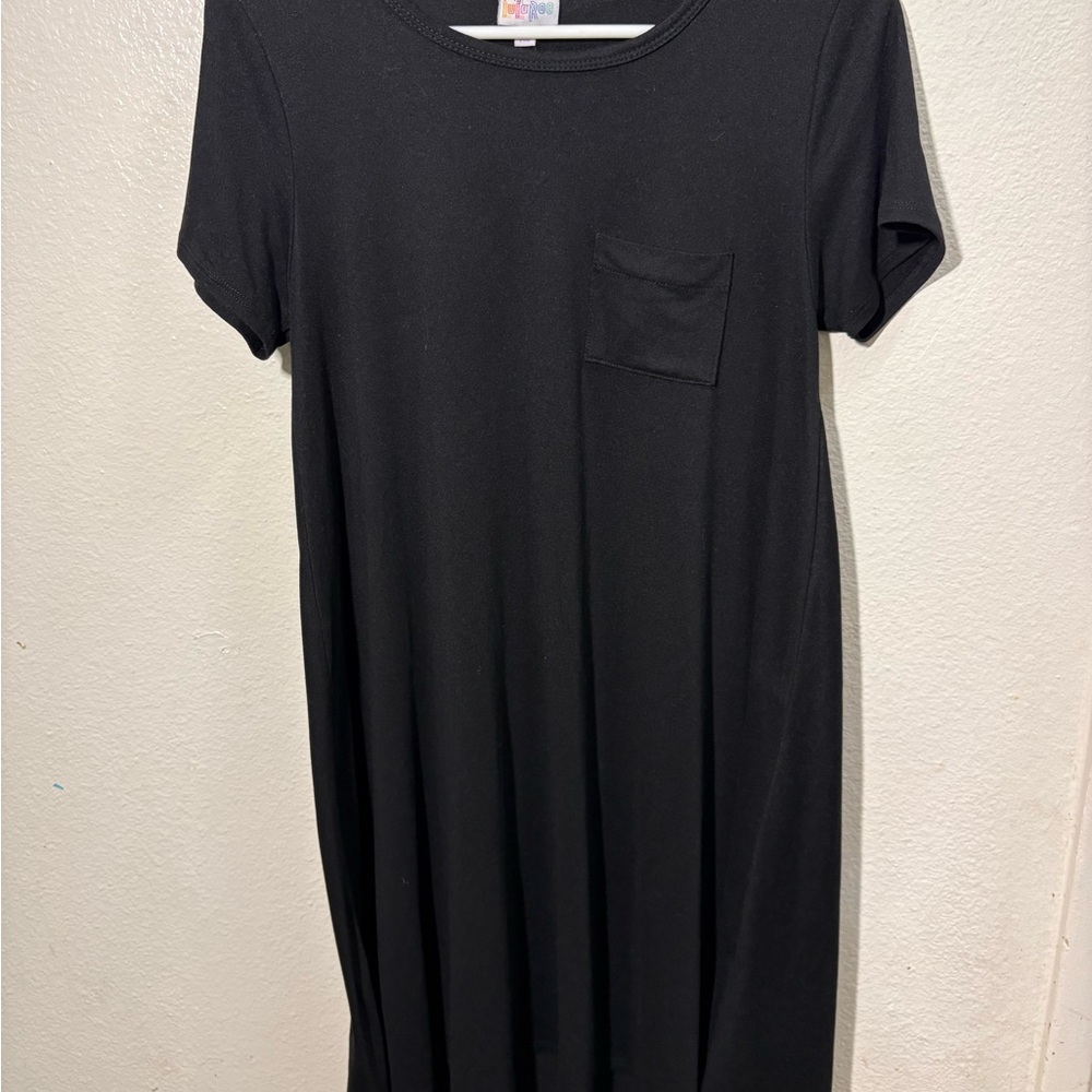 Solid Black Lularoe Carly Dress XS swing dress summer beachy